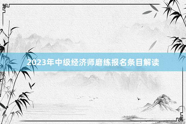 2023年中级经济师磨练报名条目解读